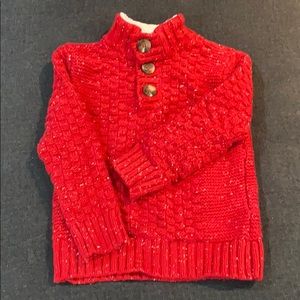 Cat & Jack red boys cable knit sweater size 3T